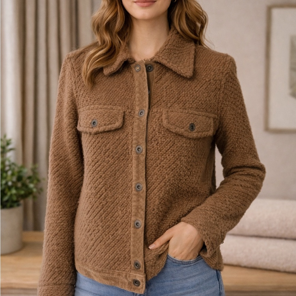 Prana Celtic button jacket tan